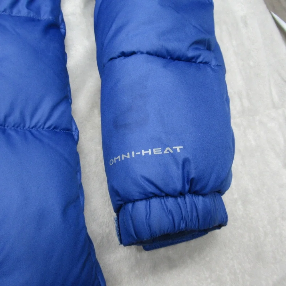 Columbia Jacket Kids Large 14-16 Blue Omni-Heat Hooded Puffer Winter Wear Warm